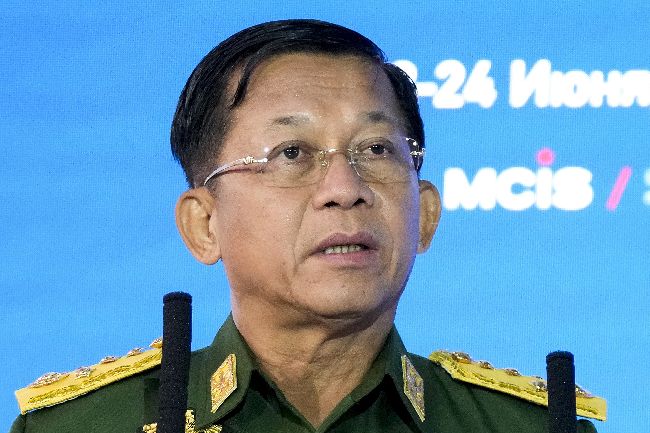 ミャンマー国軍のミンアウンフライン総司令官＝AP