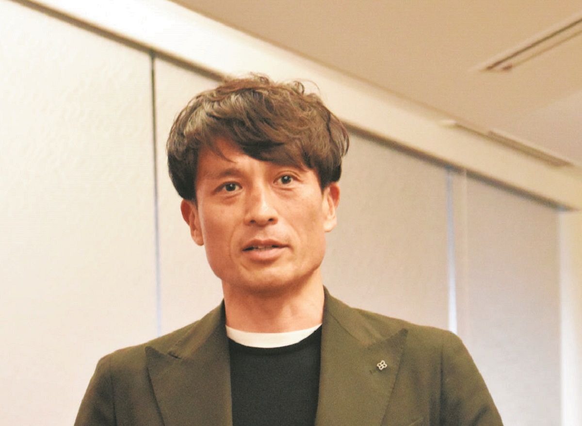 日本サッカー協会の会長選出馬が取り沙汰される宮本恒靖氏＝2023年、東京都内で