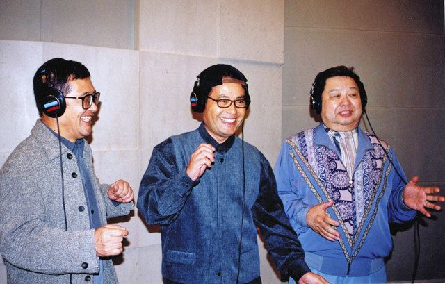 「こぶ茶バンド」のレコーディング。中央が加藤茶＝１９９９年
