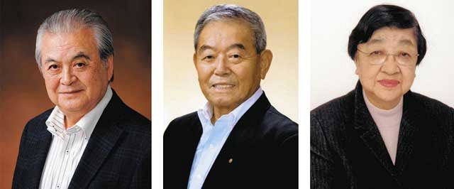本年度の名誉都民候補に選ばれた（右から）石井ふく子さん、早田卓次さん、本多一夫さん＝いずれも都提供