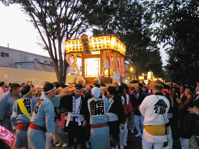 ２０１８年の「立川よいと祭り」の様子。今年は「万灯みこし」は展示のみとなる＝立川市で