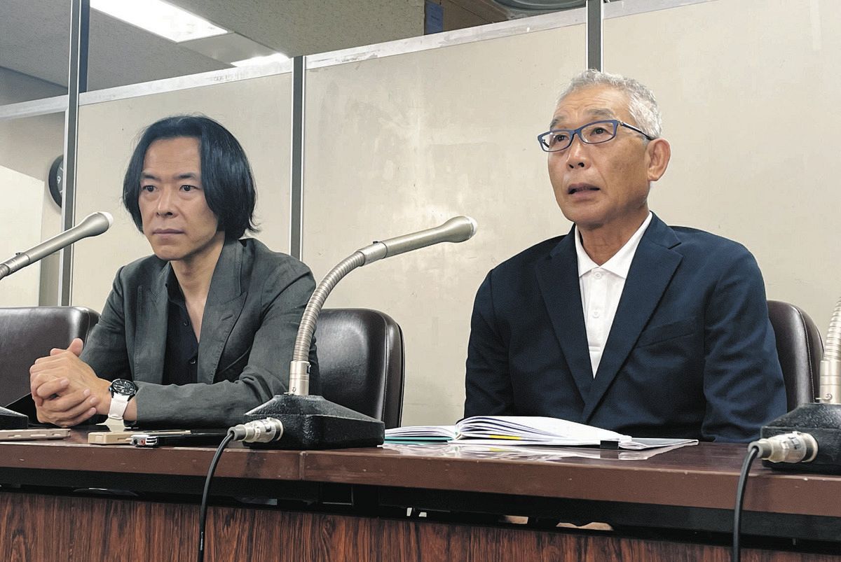 国家賠償請求訴訟の控訴審で、10月9日にある警察官の証人尋問への思いを語る島田さん（右）と代理人の高田剛弁護士