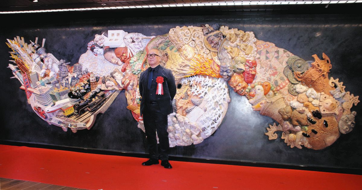 【美品】AKIRA 大友克洋 2030年 ネオ東京　完成品 AKIRA」大友克洋さん原画の大型陶板レリーフが銀座駅に完成 太古から