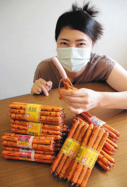 肉本来のうま味がくせになる鎌倉ハムのＫウインナー＝愛知県あま市で 