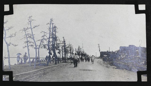 FSA1959○神奈川 横濱市震災記念館絵葉書 袋付8枚 復興途上の
