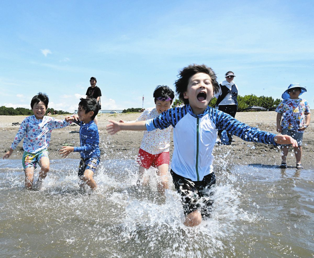海辺の子供 海の日前に海開き！ 葛西海浜公園に響く子どもたちの歓声：東京新聞