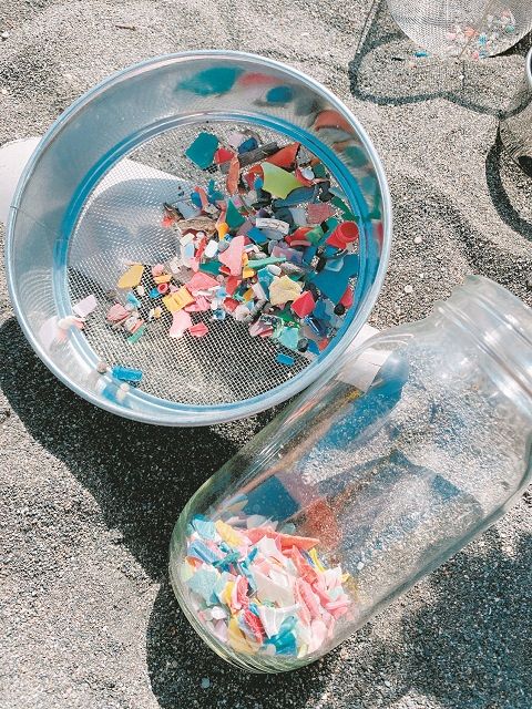 湘南の海岸で集まった海洋プラスチックごみ