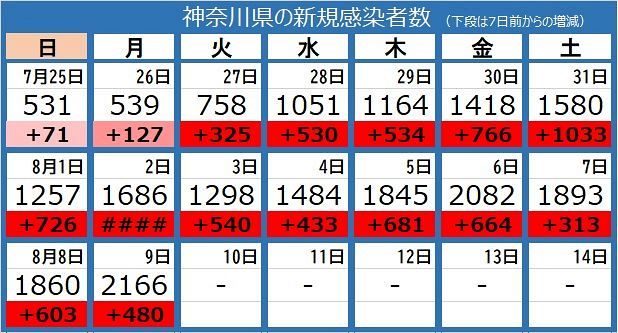 新型コロナ 神奈川県で過去最多の2166人が感染 横浜 初の1000人超 横須賀の海自部隊でクラスター 東京新聞 Tokyo Web