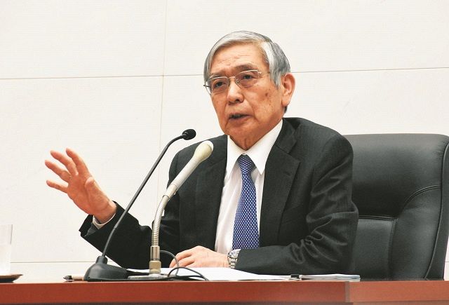 日銀総裁の退任に際して記者会見した黒田東彦氏＝７日