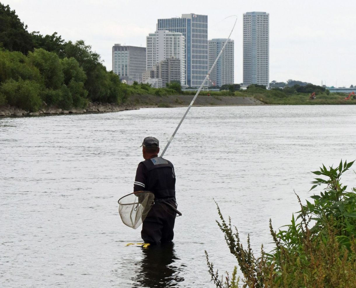 アユ釣り多摩川で解禁 高層ビルを間近に 「清流に戻った証拠」笑顔の釣り人：東京新聞 TOKYO Web