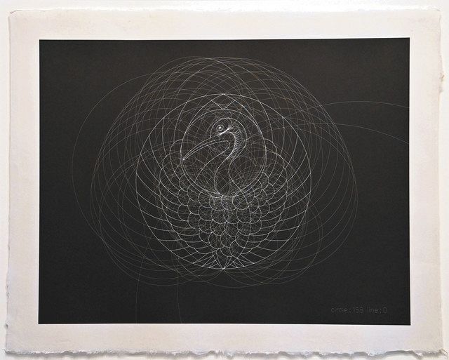 「鶴の丸」が描かれた紋曼荼羅（もんまんだら）の作品
