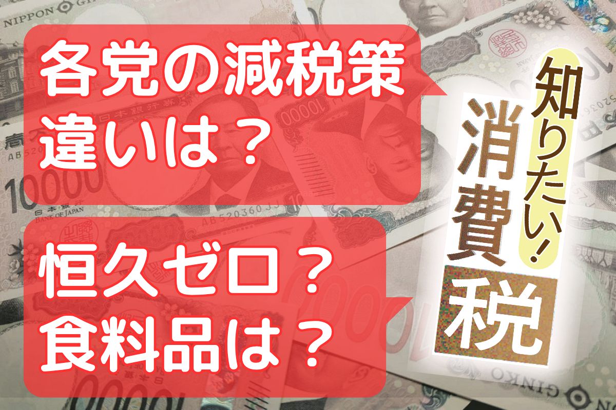 消費税の減税策、各党の主張の違いは？ 税率ゼロから食料品のみまで 反対する与党の言い分は＜Q＆A＞：東京新聞デジタル