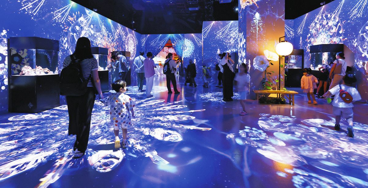 海の生きものとデジタル花火の競演、涼しく楽しんで アクアパーク品川