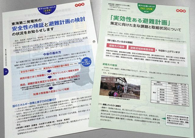 「原子力広報いばらき」の第1号。右は東海第二原発の30キロ圏向け、左は全県向け
