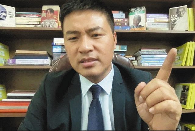 オンラインの取材に「ミャンマーの闘いは、民主主義国すべての闘い。日本の支援が必要」と訴えるササ氏