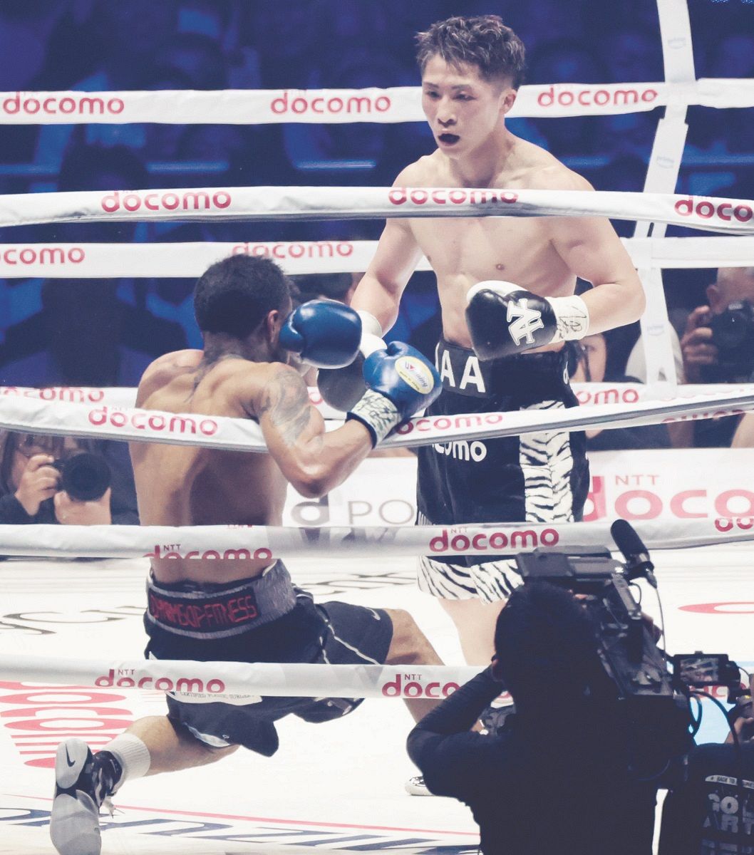 井上尚弥、プロ初ダウンに「燃え上がった」 ネリに6回KO勝ちし4団体