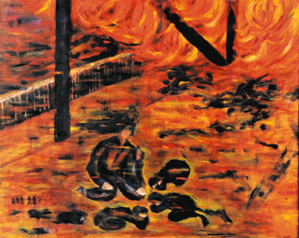 東京大空襲から79年 当時の記憶、力強く 昭島市、体験画80点紹介：東京