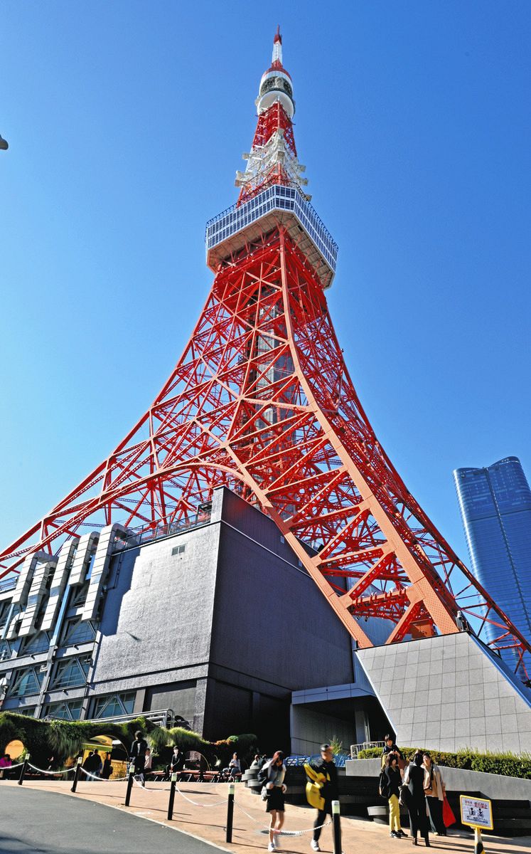 大阪・関西万博500日前イベントが予定されている東京タワー＝28日、東京・芝公園で＝東京・芝公園で