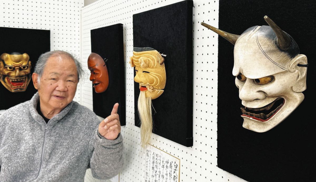 般若」など能面一堂に 佐野の島田さん 足利で新春恒例作品展：東京新聞