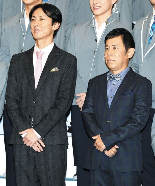 「ナインティナイン」の矢部浩之さん（左）と岡村隆史さん＝東京都品川区で