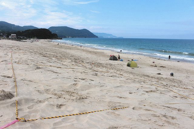 海開き中止の首都圏から客集中 伊豆の海 厳戒オープン Aiカメラが混雑検知 ロープで仕切り 東京新聞 Tokyo Web