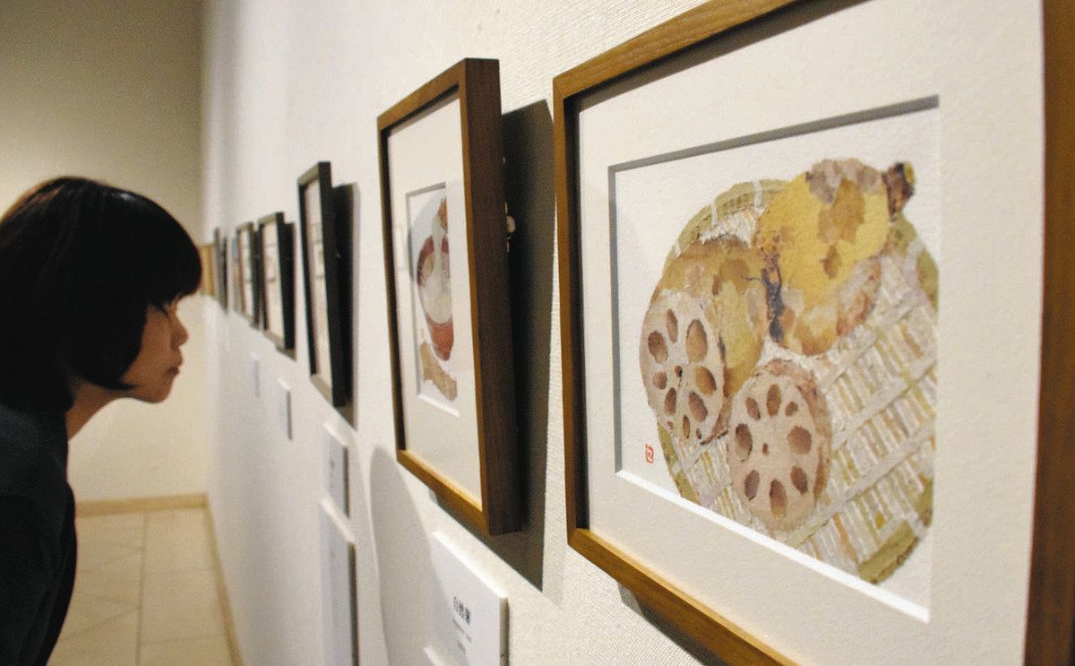 食材いきいき 新聞ちぎり絵 97歳・木村セツさんが笠間で原画展 きょう