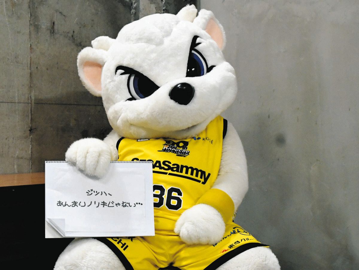 サンロッカーズ渋谷のサンディーが拗ねた？ 負け続きのマスコット総