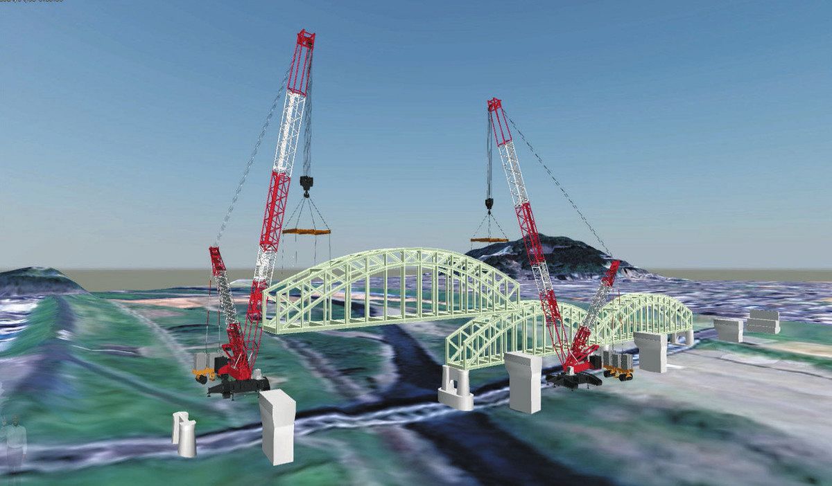 中橋」つり上げて移設へ 架け替え工事で10月1日から車両通行止め