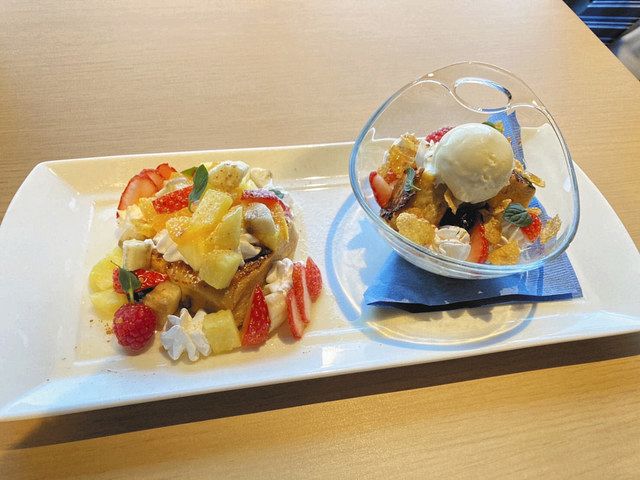 田京シェフが考案したフルーツたっぷりのフレンチトースト＝いずれも川崎区で（大師ＯＮＥ博提供）