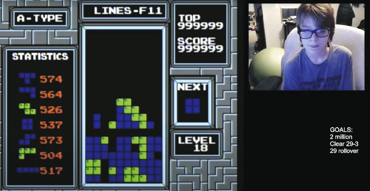 Winゲームです！ 表示限界得点「99万9999」でゲームフリーズ 米の13歳少年がテトリス