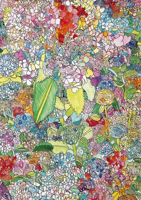 みんなしあわせ。」出版記念 KANTA＆KAEDE展＞「あじさい」 作・輪島
