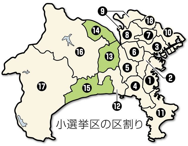 各区の構図 衆院選かながわ 13区 14区 15区 東京新聞 Tokyo Web