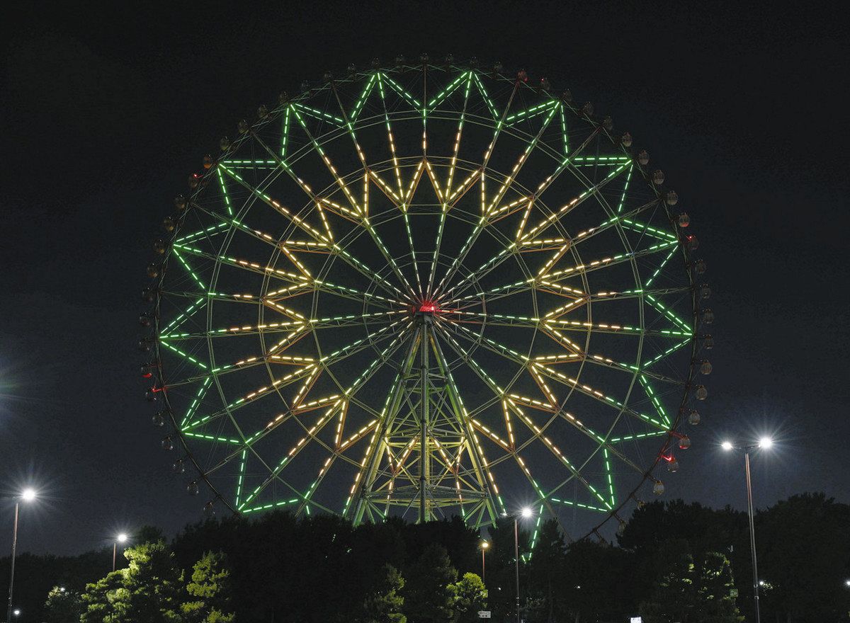 LEDで演出多彩に サクラなど17種のアート 「葛西臨海公園」大観覧車