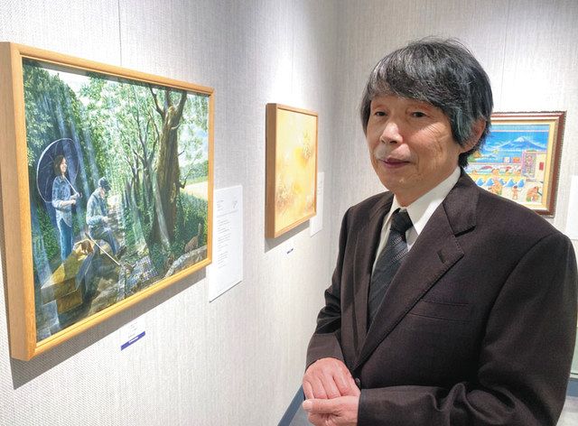 「見る人にとって生きる力になるような作品が多い」と話す河合昭さん＝台東区の松坂屋上野店で