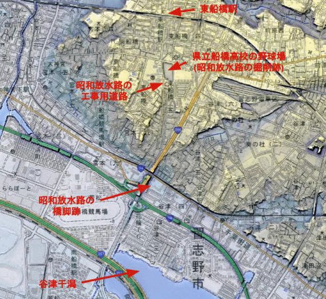 ぷらっと千葉 でこぼこ探訪＞幻の昭和放水路 開発中断…都会のオアシス