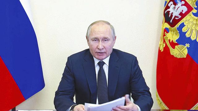 プーチン大統領＝１６日（ロシア大統領府提供、ＡＰ）