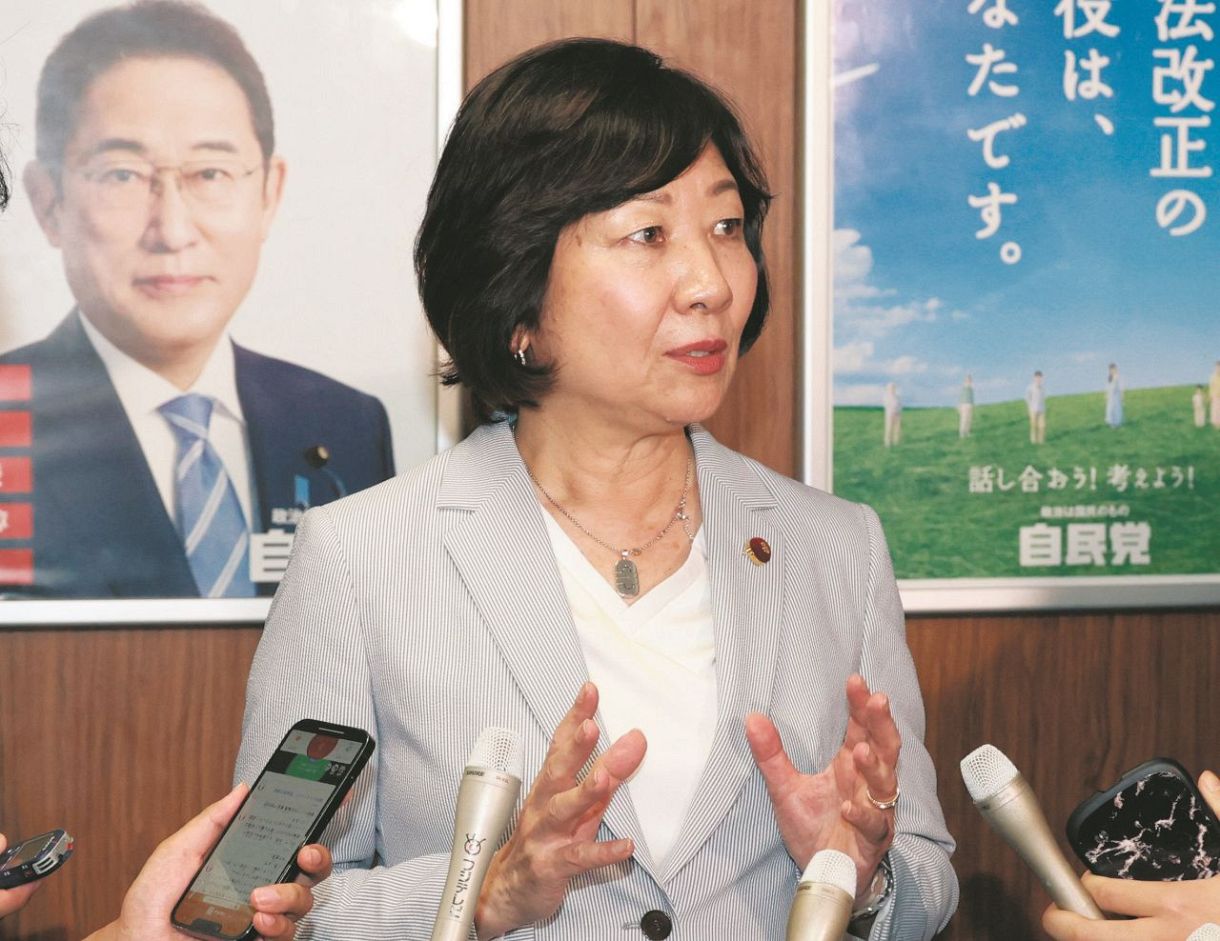 野田聖子氏=8月22日、自民党本部で（佐藤哲紀撮影)