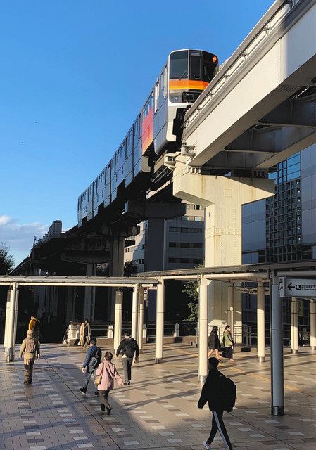 箱根ケ崎駅までの延伸が決まっている多摩都市モノレール＝立川市で
