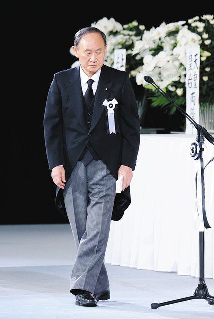 安倍晋三元首相の国葬で追悼の辞を述べた菅義偉前首相（代表撮影）
