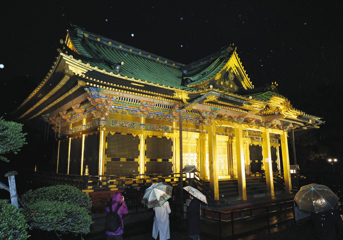 金色に灯された上野東照宮 「日本の宝、東京のランドマーク」が幻想的