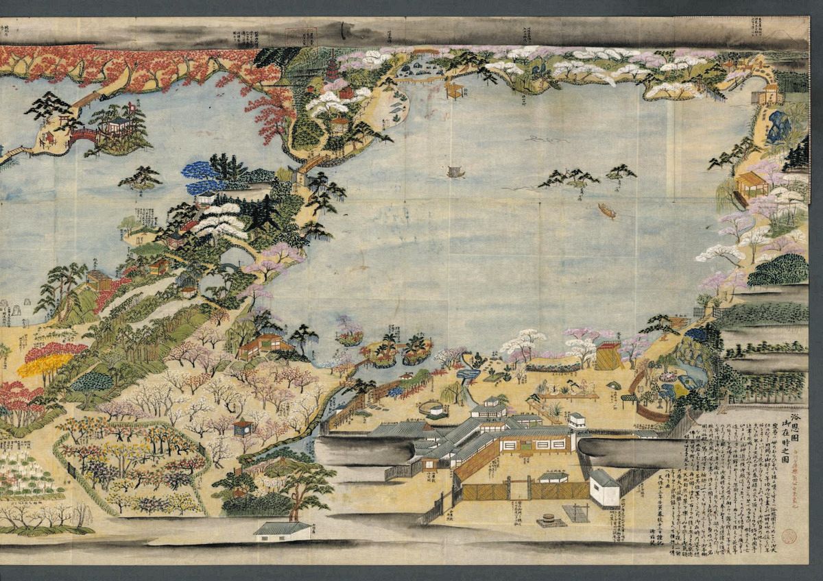 浴恩園を描いた絵図（国会デジタルコレクションより）