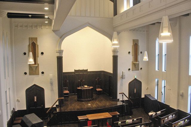 月１回一般公開されている教会堂２階の礼拝堂
