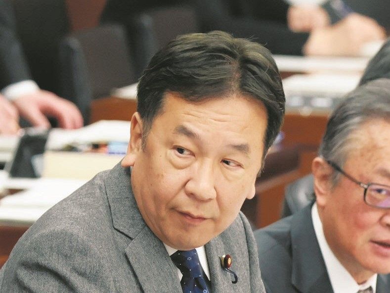 枝野幸男氏＝3日、国会で（佐藤哲紀撮影）