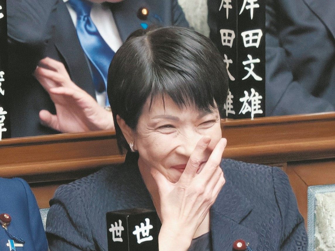 高市早苗氏＝15日、国会で（佐藤哲紀撮影）