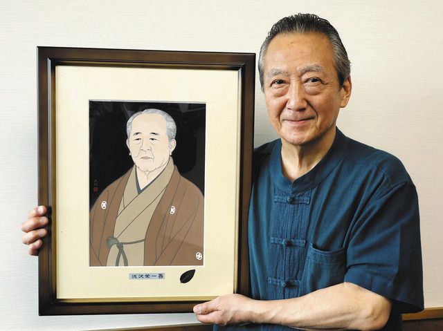 横浜の相撲錦絵師が深谷市に 渋沢栄一の肖像画寄贈 大河ドラマ館