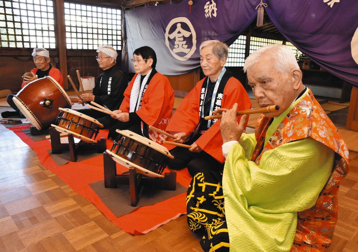 合計400歳超の五人ばやし「元気な高齢者の姿見に来て」 ベテラン集結