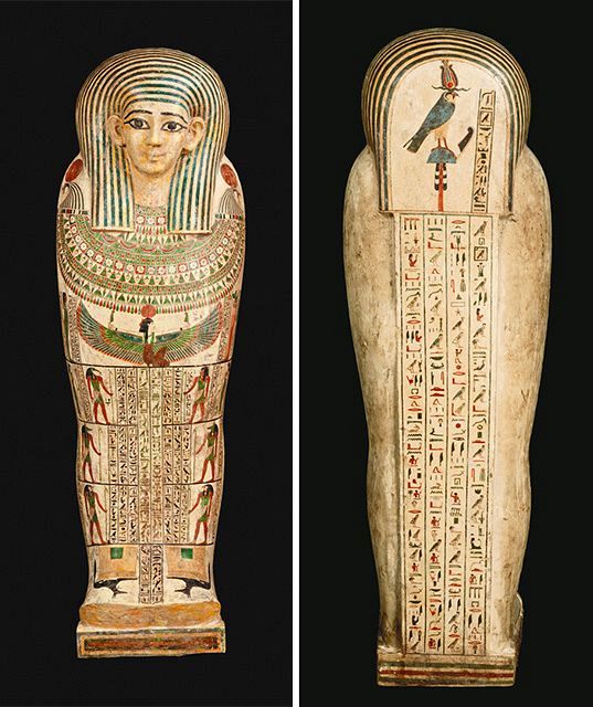 エジプト棺入りのクレオパトラ像真鍮製オブジェ銅像女性像