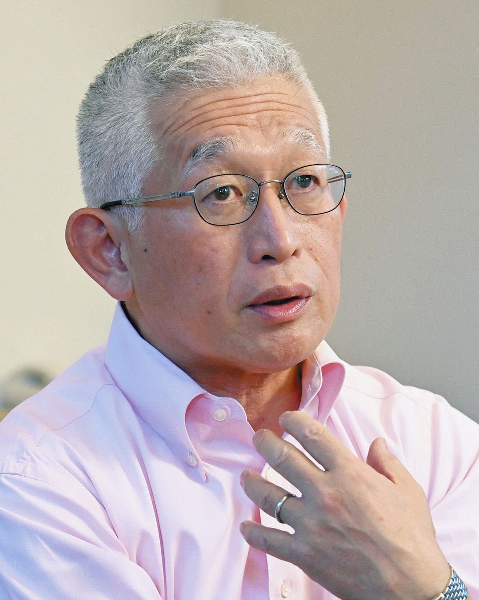 Former Mayor of Akashi City, Fusho Izumi, answers an interview