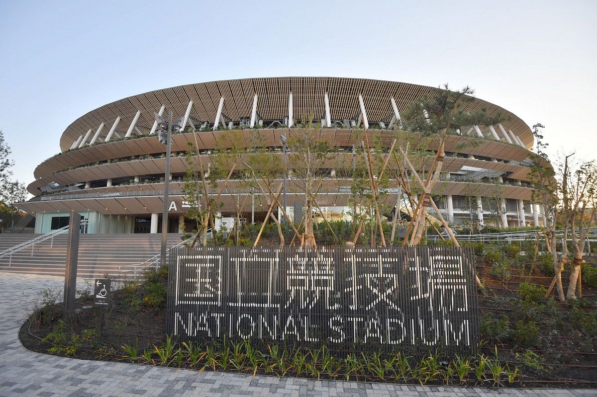 東京五輪のために改築された新国立競技場（資料写真）