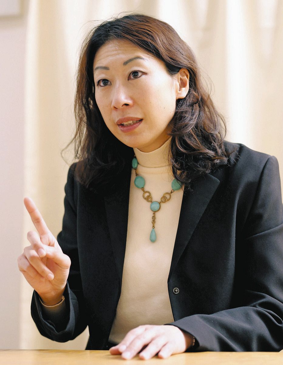 Suginami Ward Mayor Satoko Kishimoto answers an interview in Suginami Ward, Tokyo (Photo by Koshiro Hirano)